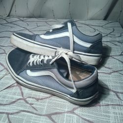 Vans Off The Wall Blue Black and White Sz 5M 6.5W Shoes