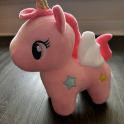 Valentine gift Unicorn plush stuffed animal toy New Pink Soft Horn 7.8”
