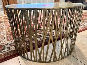 Gold round coffee table