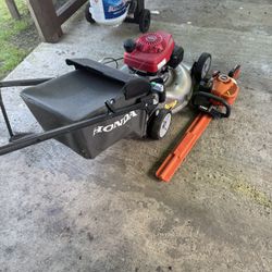 lawnmower and trimmer
