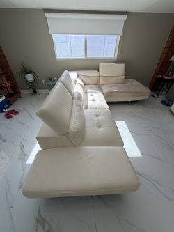 Leather sectional