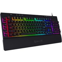 Redragon K512 Shiva RGB Backlit Membrane Gaming Keyboard with Multimedia Keys, Linear Mechanical-Feel Switch, 6 Extra On-Board Macro Keys, Dedicated M