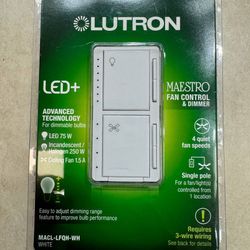 Lutron Maestro Fan Control and Light Dimmer - White (MACL-LFQH-WH)