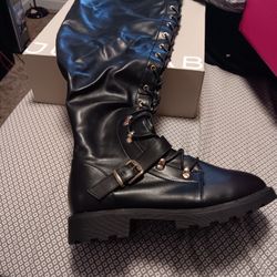 Tall Flat Black Boot