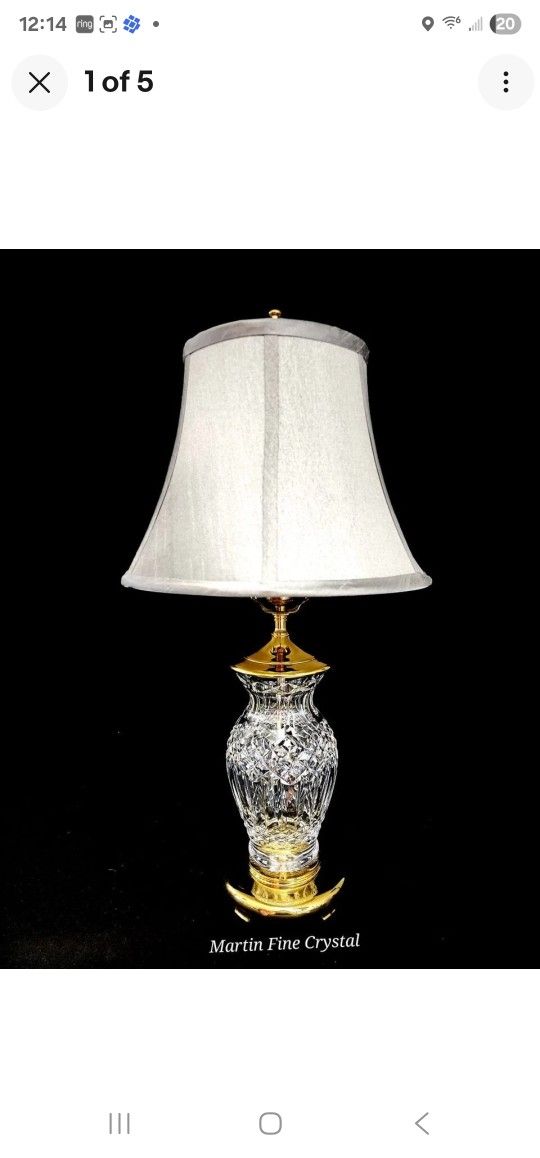 Waterford Precious Fine Cut Crystal Large Table Lamp - ca. 1980 - Flawless!