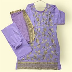 Purple Kameez with plazo pant Suit