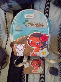 Loungefly Disney Moana Mini Backpack and Wallet