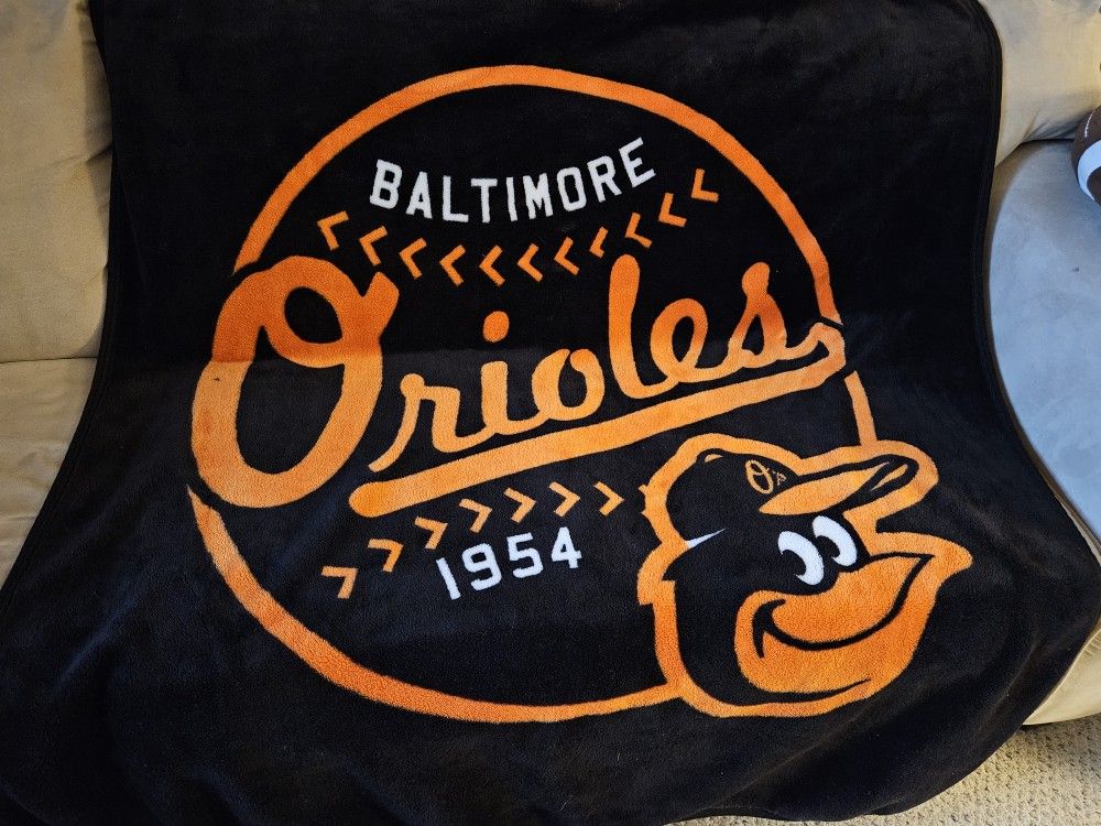 Baltimore Orioles throw blanket.