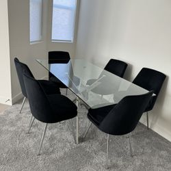 Glass Table With 6 Chairs
