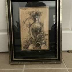 Charcoal Sketch, Signed And Framed