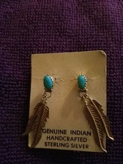 Indian silver and turquoise earrings
