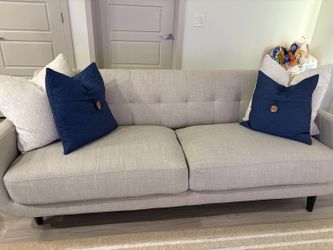 Modern Beige Sofa with Decorative Pillows