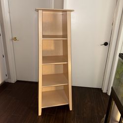 4 Shelf Birch Blonde Colored Bookshelf Storage Cabinet Cubbie