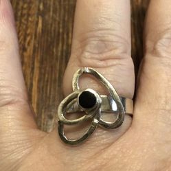 Sterling Black Onyx motion Ring Size 5 ring