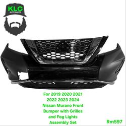 For 2019 2020 2021 2022 2023 2024 Nissan Murano Front Bumper with Grilles and Fog Lights Assembly Set