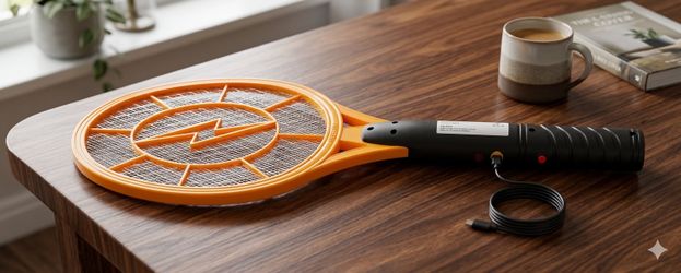 Electric Fly Swatter  Racket  Mosquito Killer  Rechargeable for Indoor Home Office Backyard Patio Camping