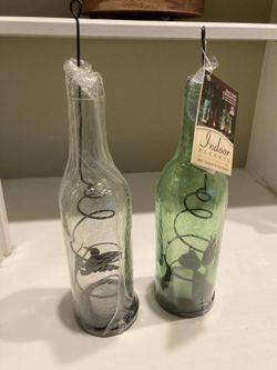 Hanging Glass Bottles Accents Decoration Battery Lights
