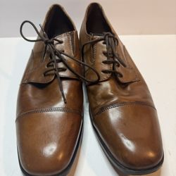 Mens Bostonian Brown  Cap Toe Oxford Dress Shoes Size 9.5M 