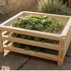 New 3-Layer Stackable Wooden Herb Drying Rack | 11.8×15.74in No-Drill Drying Herbs | Dry Flowers, Plant Specimens, Pasta | Small Space Organization | 