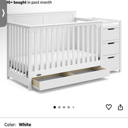 Graco Hadley 5-in-1 Convertible Crib & Changer (White)
