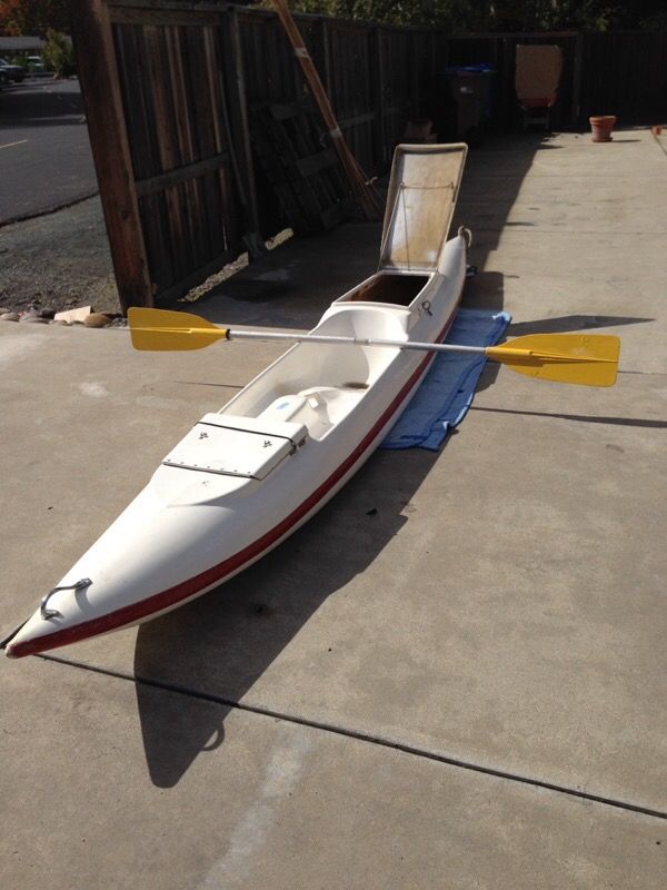 Olympic fiberglass dive kayak