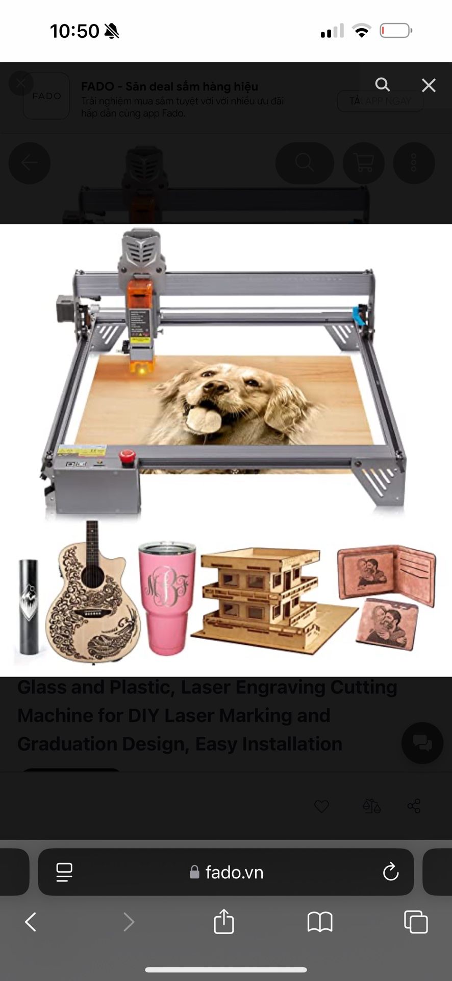 ANPPL C10 Laser Engraving Machine, 10W Laser Engraving Machine for Metal, Wood, Glass and Plastic, Laser Engraving Cutting Machine for DIY Laser Marki