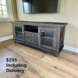 Rustic Wooden Media Console / TV Stand – $295 – Free Delivery