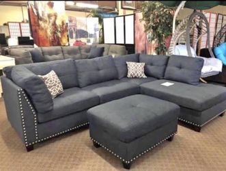 Sectional with ottoman $899 $1 down no credit check financing