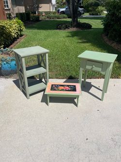 Set of 3 side tables/ foot stool