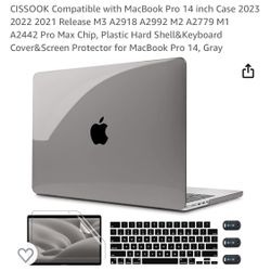 CISSOOK Compatible with MacBook Pro 14 inch Case  Grey