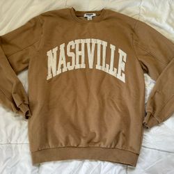 Women’s Size X-Small/Small Nashville Embroidered Tan Sweatshirt Shirt