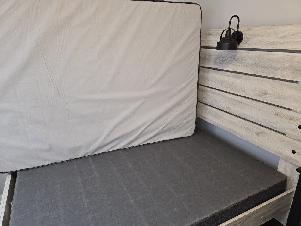 Full Size Bed,  frame, and Rails