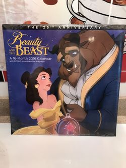 NIP- 25th Anniversary Disney’s  Beauty And The Beast 2016 Photo Calendar 