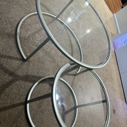 Watson Round Nested Coffee Table In Satin Nickel 