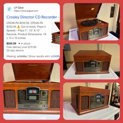 Crosley Director CD Recorder $29.99