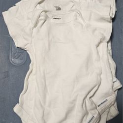 7 Count Carter's Classic White Short Sleeve Bodysuits 0 -3 Months