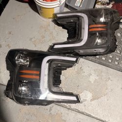 DNA Motoring for 18-20 Ford F150 Pickup Truck Headlight Head Lamps Black/Amber