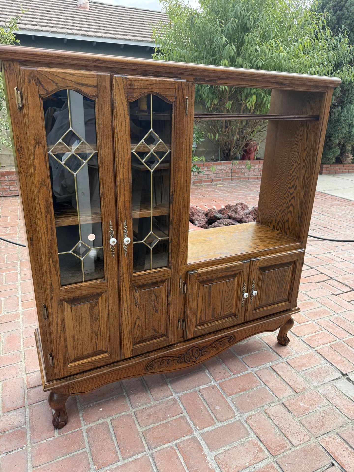 Antique Vintage Wood Cabinet Entertainment Center Console No