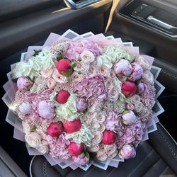 Peonie Mixed Rose Bouquets Ramo Buchon 