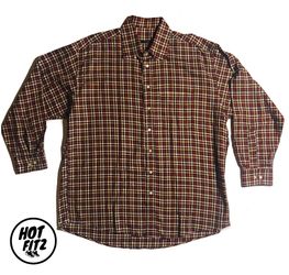 Burberry red & cream Button Up collard shirt