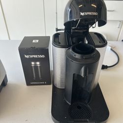 Nespresso Vertuo Coffee and Espresso Maker by Breville, Matte Black with Aeroccino Milk Frother