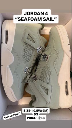 Air Jordan 4 Seafoam Sail Sneakers Size 10.5W