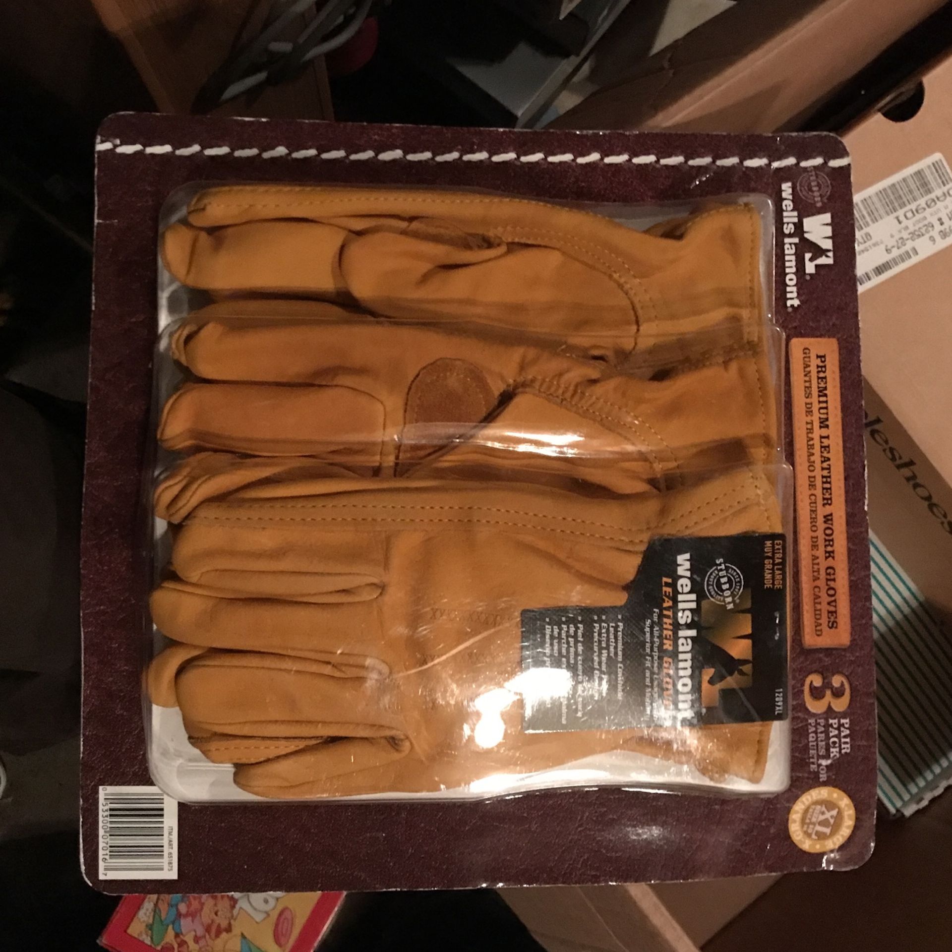 Wells Lamont Three Pack Premium Leather Work Gloves Extra Large