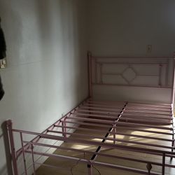 pink Iron Bed Frame 