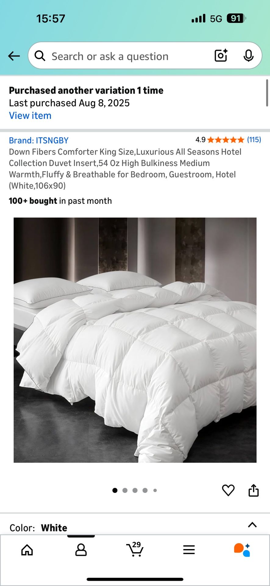 New Down Comforter
