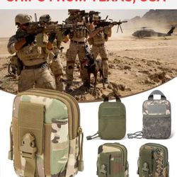 TACTICAL MOLLE PACK, EDC MULTI-PURPOSE BAG, UTILITY PHONE POCKET, HIKING, BELT.