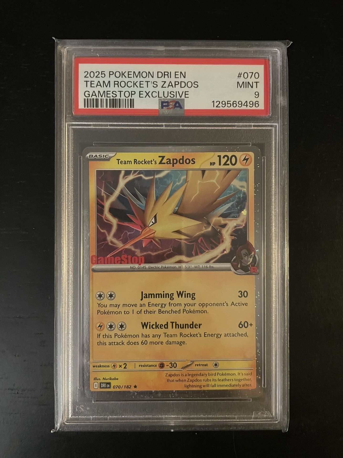 Pokemon TCG - Zapdos #70 Gamestop Promo PSA 9