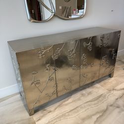 Bernhardt Interiors Fleur Credenza in German silver - 65” x 21” x 34” - Great Condition- Originally $5400