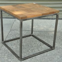 Minimal Tirto Furniture Midcentury Teak And Steel Case Side Table