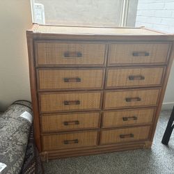 Japanese rattan dresser